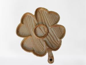 Plateau de service décoratif de luxe en bois massif, grand plateau de service pour petit-déjeuner, thé, café, ou plateau ottoman - Product Image 5