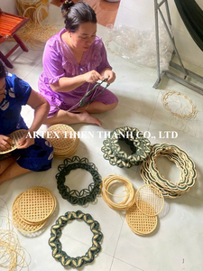 Eco Friendly Raffia Round Placemat Handwoven Decorative <b>Table</b> <b>Mat</b> Boho Dining Room Home Decor Handmade in Vietnam - Product Image 2