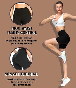 High Waist Biker <b>Shorts</b> <b>Women</b> Solid Color Stretch Activewear Seamless Knitted Sporty <b>Shorts</b> in <b>Black</b> Gray Navy - Product Image 4