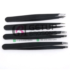 Pinzas para Extensión de Cejas Multifuncionales de Alta Calidad GETUP BROSONS IMPEX con Recubrimiento de Polvo Negro y Punta Puntiaguda, Venta al Por Mayor - Product Image 2