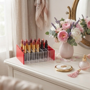 Clear Acrylic Lipstick Storage Organizer <b>Makeup</b> Display Rack Cosmetic Holder for Beauty Counter Retail Store and Exhibition - Product Image 3