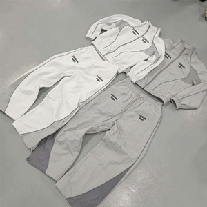 Mens Color block Windbreaker Tracksuit Lightweight <b>Zip</b> <b>Up</b> <b>Jacket</b> And Elastic Jogger Pants Set Custom OEM Sportswear Streetwear - Product Image 5
