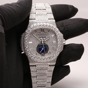 Luxury Premium <b>Automatic</b> <b>Wristwatch</b> for Men High Quality Stainless Steel Moissanite Diamond Glass 41mm Fully Iced Hip Hop Analog - Product Image 5