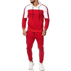 Ensemble de survêtement pour homme, couleur olive, avec blocs de couleur, sweat-shirt à capuche à manches longues, cordon de serrage, poches latérales, vêtements de sport décontractés, hiver - Product Image 3
