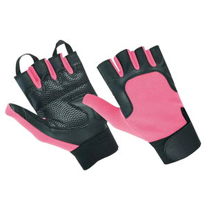 Gants de cyclisme et de gym Speed One Sports à demi-doigts, rose et noir, en PU, unisexe, respirants, confortables, pour l'entraînement estival - Product Image 1