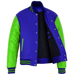 Ropa de invierno, chaqueta de invierno, chaquetas estilo universitario de cuero/lana para venta en línea a precio económico - Product Image 4