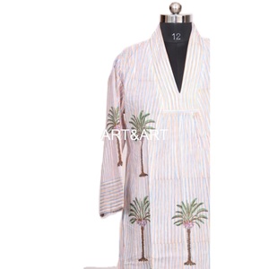 Robe longue pour femme 100% coton faite à la main, imprimé floral au bloc, taille naturelle, lavable, style décontracté élégant, idéale pour les fêtes et les demoiselles d'honneur - Product Image 2