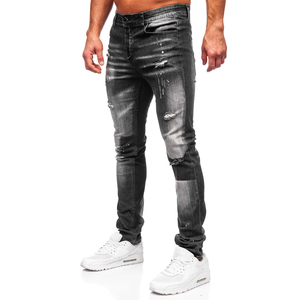 Classic <b>mens</b> denim pants straight fit <b>stretch</b> jeans casual mid waist durable cotton <b>trousers</b> <b>for</b> daily wear - Product Image 2