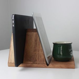 Minimalist <b>Wooden</b> <b>Desktop</b> Organizer with Documentation and Book Holder Features - Product Image 4