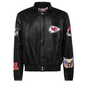 Chaqueta de Cuero Negra de los Kansas City Chiefs - Product Image 1
