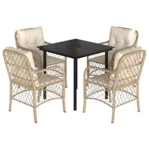 Set da Pranzo da Giardino in Beige, Nero, Crema e Bianco - Product Image 2