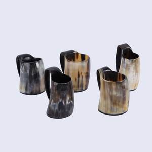 Verre à shot en corne de buffle naturelle et biologique, poli, rustique, écologique, pour eau, bière, thé, café, Noël, Nouvel An, fête - Product Image 5