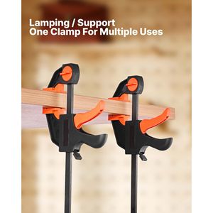 2 Pack <b>Quick</b> Grip F <b>Clamp</b> for Woodworking One Handed 12 Inch & 6 Inch Bar <b>Clamp</b>/Spreader with 154 Lbs Load L C-Structure - Product Image 6