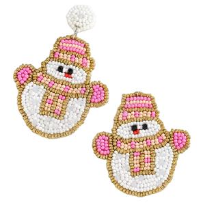 Boucles d'oreilles pendantes tendance en forme de fleur, style bohème, faites à la main, en perles de verre plaquées argent, pour femme, idéales pour les soirées - Product Image 2