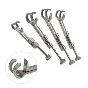 Juego de Retractores Quirúrgicos Manuales de Acero Inoxidable Autoajustables |   Retractor de Tejido con Mandíbula Dentada Ajustable, Reutilizable, Tamaño 2, para Clínica - Product Image 1