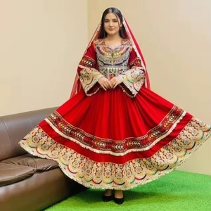 Ethnic Wear Afghan Kuchi Chiffon Lace Natural Waist Ankle Length Handmade Embroidered Beaded Appliqued Washable Tribal <b>Wedding</b> - Product Image 3
