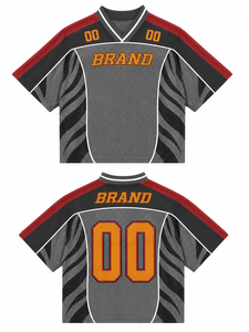 Camiseta de Fútbol Americano Personalizada al por Mayor, 100% Poliéster, Malla Transpirable, Secado Rápido, Antibacteriana, Unisex, Corte Holgado, para Fanáticos - Product Image 6