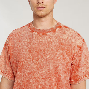 Camiseta de Hombre de Alta Calidad con Lavado Ácido, 100% Algodón, Transpirable, Corte Ajustado, Anti-UV, Secado Rápido, Color Personalizado, Venta al Por Mayor - Product Image 4