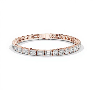 UNIQUE 2 IN 1 LAB GROWN DIAMOND TENNIS BRACELET IN 18KT <b>ROSE</b> <b>GOLD</b> FOR DAILY/OFFICE WEAR WEDDING ENGAGEMENT GIFTING FOR WOMEN - Product Image 1