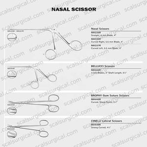 Tijeras Nasales Bellucci de Alta Calidad, Acero Inoxidable, Instrumento Quirúrgico ORL Reutilizable - Product Image 5