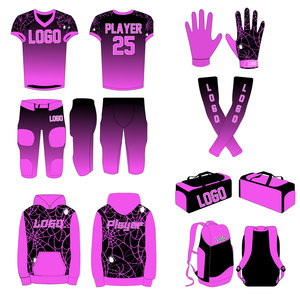 Uniforme de football américain au design populaire, couleur personnalisée, qualité supérieure, manches courtes, respirant, séchage rapide, prix abordable - Product Image 1