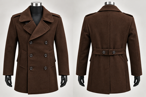 premium security Professional Men's Winter Coat Long Tactical Work Uniform <b>Wool</b> Filling ISO valid manufacturing customisable - Product Image 2