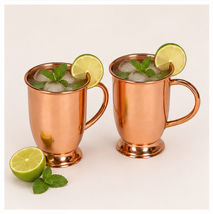 Premium Pure Copper Moscow Mule Mug Set Handcrafted Copper Cup with Polished Finish Mirror Polish Metal <b>Drinkware</b> for Bars - Product Image 6