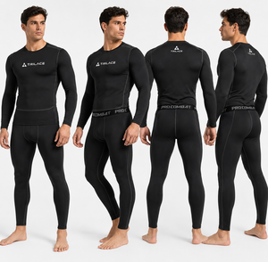 Conjunto de Compresión Deportivo para Hombre, Verano, Camiseta de Manga Larga y Pantalones, Ropa Interior Térmica, Capa Base Atlética Antiolor, Estampado de Leopardo - Product Image 5
