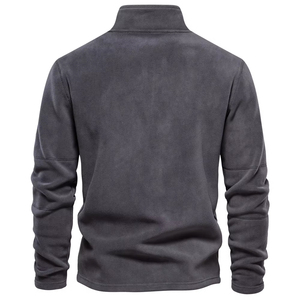 Sudadera Unisex de Forro Polar con Media Cremallera, Cuello Alto, Color Liso, Ajuste Oversize, Transpirable, Estampado Digital, Estilo Casual, para Otoño - Product Image 2