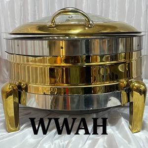 Calentador de Alimentos de Acero Inoxidable 304, Recipiente para Calentar Comida, Cocina al Aire Libre, Hotel, Comedor, Acabado en Latón Dorado Cromado, Diseño Moderno - Product Image 1