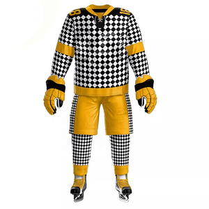 Tenues de hockey sur glace personnalisées avec logo d'équipe imprimé selon les demandes du client, maillots et shorts fabriqués pour les sports de hockey - Product Image 1