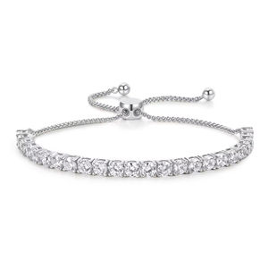 Pulsera clásica de media esfera con moissanita y diamantes, de plata 925, para vestir, tipo piercing - Product Image 2