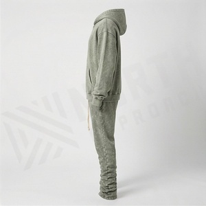 Ensemble de survêtement pour homme, effet délavé, respirant, sur mesure, confortable, vêtements de sport, streetwear, gym, fitness, jogging, athlétique - Product Image 3