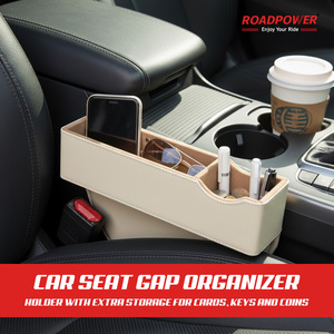 ROADPOWER (RP-Side-14) Leather Car Seat Organizer 2 Pack, Side Storage Box For Phone & Essentials Clutter Free Universal Fit - Product Image 6