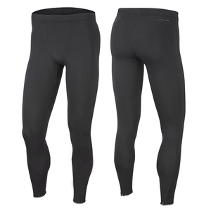 Leggings de Compresión Largos para Hombre, Negros, Cintura Elástica, Spandex, Poliéster, Diseño Sólido, Secado Rápido, 220g - Product Image 2