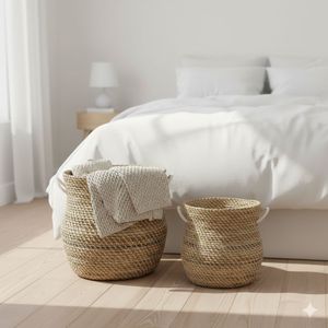 Ensemble de 3 paniers GENTONG en écorce de bananier, artisanat - Product Image 4