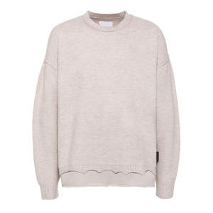 Pull en tricot à col rond surdimensionné pour femme, couleur unie, manches longues, épaules tombantes, vêtement d'automne, coupe classique, 100% acrylique - Product Image 4