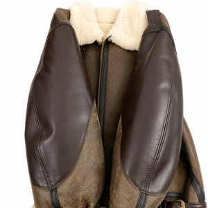 Custom <b>Men's</b> Genuine Sheepskin <b>Shearling</b> Winter Leather <b>Jacket</b> Sherpa Fur Lined Eco-Friendly Windproof Cozy Casual Zipper - Product Image 5
