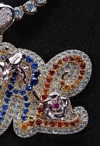 จี้เพชรโมอิสซาไนต์แบบฮิปฮอปสั่งทำพิเศษสำหรับผู้ชาย ประดับเพชร VVS พร้อมสลักชื่อและตัวอักษรตามต้องการ ของขวัญเครื่องประดับสำหรับเขาหรือเธอ - Product Image 6