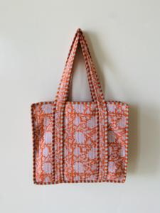 Bolso de Hombro Acolchado con Cremallera y Estampado Artesanal Vintage para Mujer, de Algodón Floral Ecológico, Ligero, para Verano/Invierno, con Bolsillo - Product Image 5