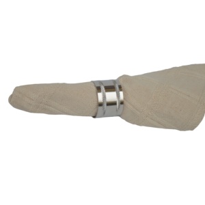 Porte-serviettes simple en argent de designer pour décorations de table, mariages et hôtels – Anneaux de serviette design pour vaisselle - Product Image 2