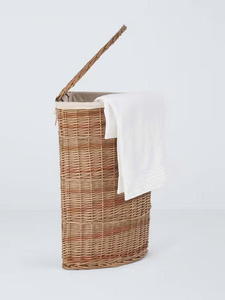 A triangular wicker laundry <b>basket</b>, placed in the <b>corner</b>, a neat and tidy storage <b>basket</b> for the house. - Product Image 4