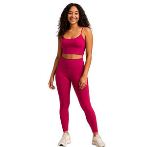 Conjuntos Deportivos para Mujer, Sujetador con Tirantes Desmontables, Leggings con Efecto Levanta Glúteos, Secado Rápido, Conjuntos de Yoga para Gimnasio, Ropa Deportiva para Mujer, Conjuntos de Entrenamiento, Ropa Deportiva para Damas - Product Image 1
