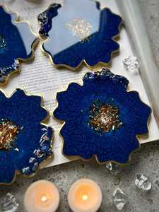 แผ่นรองแก้วเรซิ่นฝังดอกไม้ ชุดของตกแต่งเครื่องดื่มลายพฤกษศาสตร์ - Product Image 3