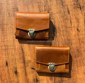 Nouveau Style vente chaude véritable cuir Crunch fait à la main petit portefeuille élégant décontracté en cuir pleine fleur chic mignon pochette pour les femmes - Product Image 3