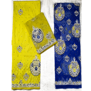 2023 nigérian mariage emballages femmes haute qualité lourd perlé paillettes perlé à la main africain George dentelle robe imprimé soie adultes - Product Image 6