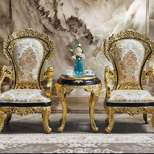 ชุดโซฟาห้องนั่งเล่นทรงสี่เหลี่ยมสไตล์ฝรั่งเศส ทำจากไม้มะฮอกกานีเนื้อแข็งสุดหรู แกะสลักด้วยมือ หุ้มเบาะอย่างดี ผลิตในอินโดนีเซีย - Product Image 5