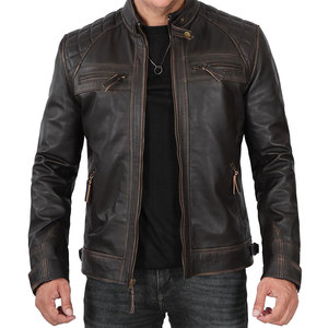 Vestes en cuir PU noir de haute qualité pour motards, style décontracté, grandes tailles, vestes en cuir vegan personnalisées et élégantes pour hommes - Product Image 1