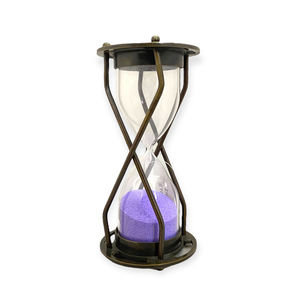 Reloj de Arena de Diseño Moderno, Adorno Decorativo Creativo de Metal y Vidrio, Temporizador de Arena - Product Image 3