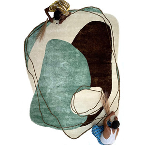 High Pile <b>Hand</b> <b>Tufted</b> Wool/Silk Fire Resistant Pet Friendly Eco-Friendly Medium Thickness Latex Backing Modern Solid <b>Rug</b> <b>Rugs</b> - Product Image 1